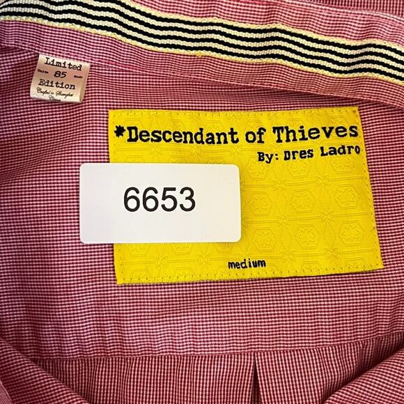 Descendant Of Thieves Dres Ladro Shirt Mens Size M Long Sleeve Button Up Striped - Picture 5 of 10